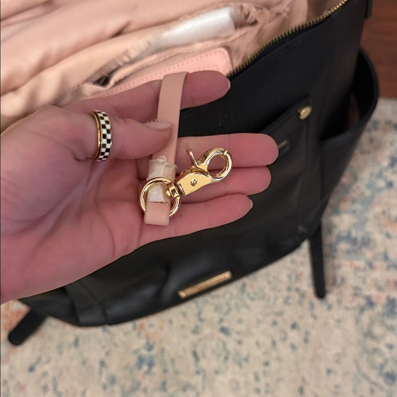 Poppy & Peonies Black Leather Backpack - Picture 7 of 9